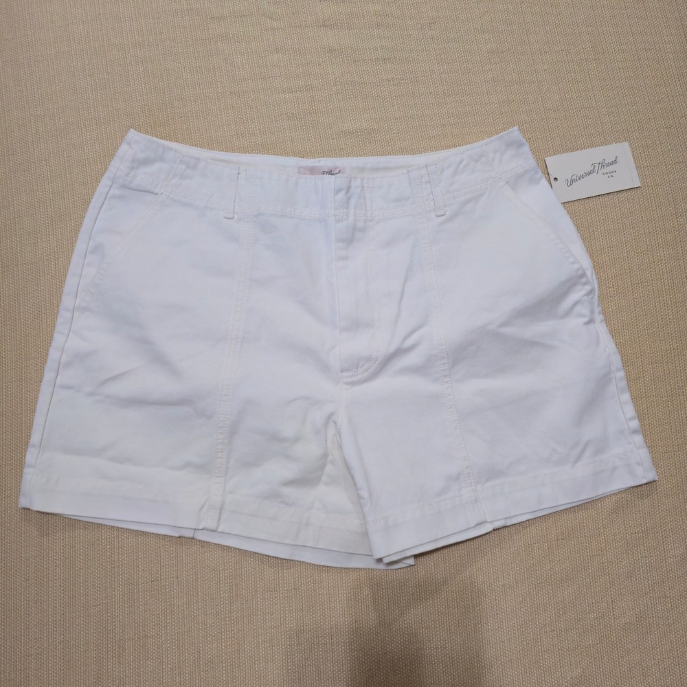 Universal Thread Womens Cream White High-Rise Chino Shorts Size 10 NWT